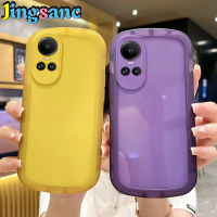 Jingsanc เคสใสสำหรับ OPPO Reno 10 5G/Reno 10 Pro 5G เคสโทรศัพท์ใสซิลิโคน TPU นิ่มป้องกันเลนส์สีลูกกวาดฝาหลัง Oppo Reno A3-1 10 5G/Reno 10 Pro 5G