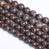 Round Snowflake Obsidian Beads Brown Stone Round Loose Spacer Beads For Jewelry Making Diy Bracelets Necklaces 4 6 8 10 12mm 15 quot;