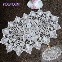 【CW】 oval Embroidery place mat pad tea placemat cup wedding coaster flower doily kitchen Accessory