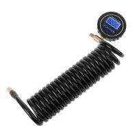 Deflator Inflator เครื่องวัดความดัน Monitor 200 PSI Air Gauge สำหรับปั๊มลม0.01Bar Precision สำหรับ3M PU Extension Coil Hose