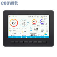 Ecowitt คอนโซล HP2550C ใหม่ล่าสุดเท่านั้นจอแสดงผลสี TFT 7 "ที่มีแสงไฟแบ็คไลท์ Wi-Fi ในบ้านใช้ตัวรับสัญญาณสถานีสภาพอากาศกับเซ็นเซอร์ ECOWITT รับประกัน