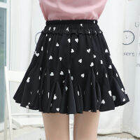 Pleated Mini Skirts y High Waist Kawaii Preppy Style A-Line Ruffles Casual Chiffon Clothing for Women