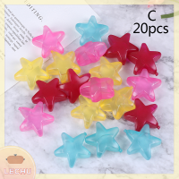 ? LECHU? 20pcs Star shaped Ice Cube พลาสติกรีไซเคิลหลายสี ICE Stone Cooling TOOL