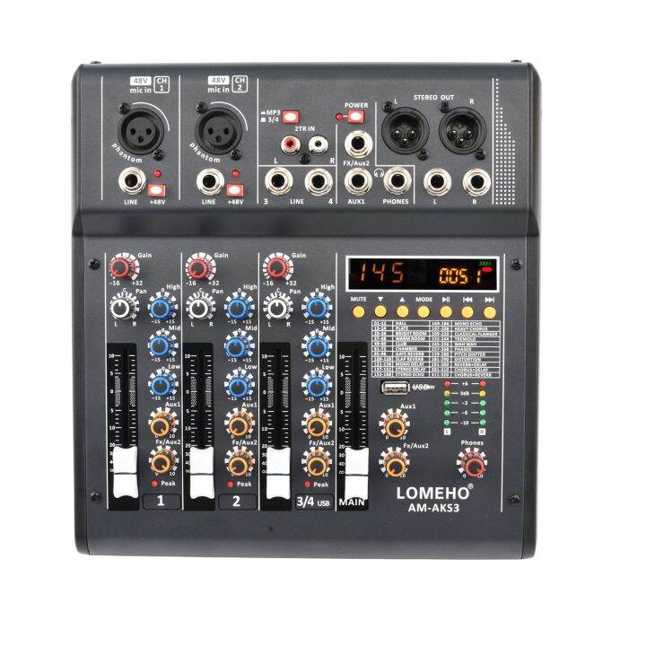 LOMEHO AM-AKS3 4 Channel 2 Mono 1 Stereo 320 Effects Bluetooth USB Play ...