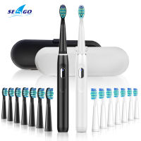 Seago Electric Toothbrush Rechargeable Sonic Vibrate 4 Clean Modes Waterproof Brushes Soft Bristle Portable Adult Timer Brush