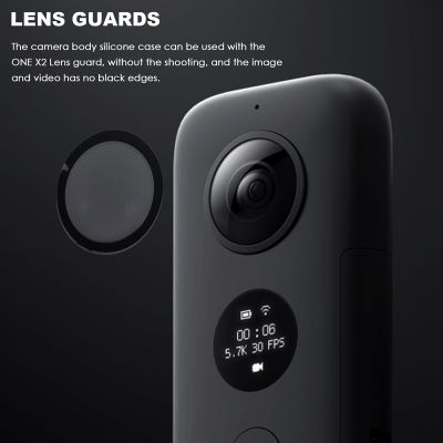 Lens Guards Camera Body Sticky Protector Cover Kits Lens Cap with Adhesive for Insta 360 ONE X2