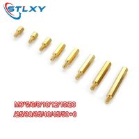 10Pcs M3*(5-50)+6mm Hex head Brass Spacing Screws Threaded Pillar PCB Computer PC Motherboard StandOff Spacer Nails Screws  Fasteners