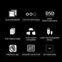 HiBy FD3 USB C DAC เครื่องขยายเสียงหูฟังมินิแอมป์ถอดรหัสเสียงไฮไฟ MQA DSD SE สมดุลเอาท์พุทสำหรับ Windows Android IOS Mac PC