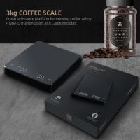3kg0.1g Upgraded Coffee Scale With Timer Led Screen Portable Electronic Digital Kitchen Scale High Precision Automatic Shutdown