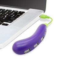 USB Splitter 1 In 4 Out Eggplant-Shaped USB Port Splitter USB Multiport Adapter USB Expander USB Port Splitter Multiport USB Hub Laptop USB Port Expander For Mouse Keyboard smart