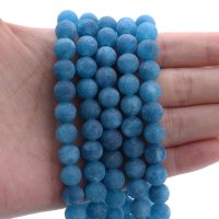 ลูกปัดหินธรรมชาติเคลือบ Amazonites ฝ้า Agates Turquoises ลูกปัดร้อยกลมสำหรับทำเครื่องประดับสร้อยข้อมือ4 6 8 10มม