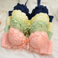 【CC】 Fashion Brassiere Bralette Floral Underwire Female A B Cup Soft Color