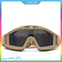 LOKIYA 1ชุดแว่นตายุทธวิธีแว่นตากันแดดทหาร3Len Army motorcycle windproof glasses