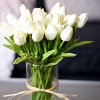 【hot】 Tulipa Flor Artificial Buquê 10 peças com Toque Real Falsa para Decoração de Casamento Jardim