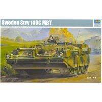 คนเป่าแตร00310 1/35สวีเดน103C STRV MBT จอแสดงผลรถถังประจัญบานหลักของขวัญสำหรับเด็กของเล่นชุดประกอบโมเดลอาคารประกอบพลาสติก