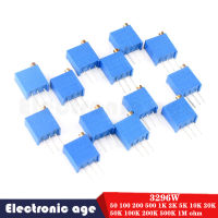 10PCS 3296W 50 100 200 500 1K 2K 5K 10K 20K 50K 100K 200K 500K 1M 2M โอห์มทริมเมอร์แบบเปิดปิด Potentiometer ตัวต้านทานความแม่นยำสูง