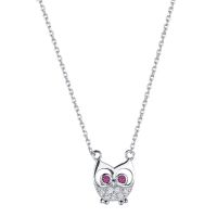 2023 Fashion Hot Selling S925 Silver Cute Owl Set with Full Diamond Pendant and Clavicle Bone High Quality niche Female Necklace Fashion Chain Necklac