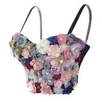 SXTHAENOO Sexy &amp; Charming Applique Floral Corselets Womens Bachelorette Bustier Cropped Top Wedding lette Vest