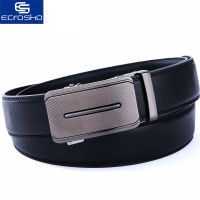 Geniune Leather Belt For Men With Automatic Alloy Buckle Quality Mens Adjustable Buckle Waist Strap Casual 3.5cm Split Belts