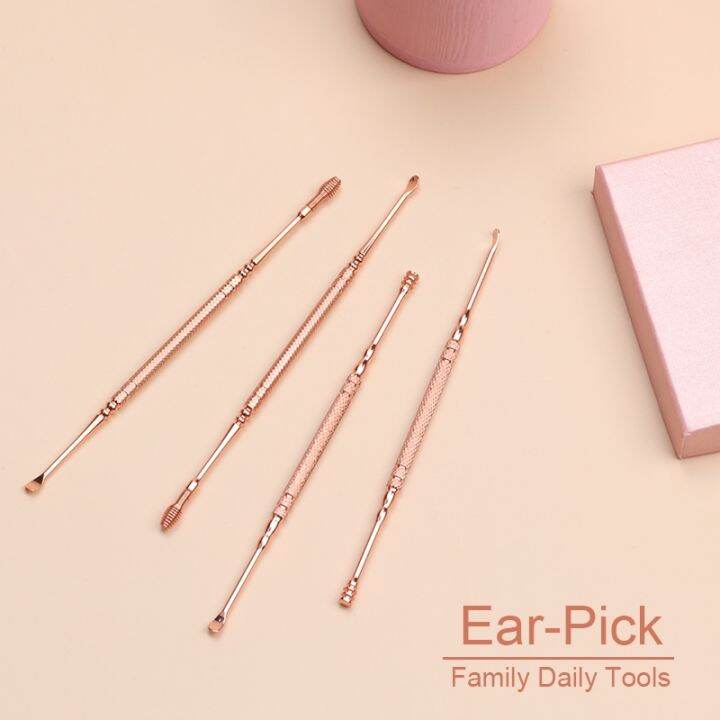 yf-brainbow-stainless-steel-rose-gold-earpick-wax-remover-curette-cleaner-easy-earwax-removal-swab-kit-health-care-tools-ear-pick