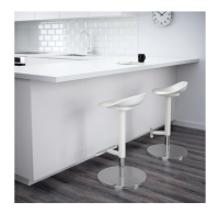 Bar stool, height adjustable Sit more comfortably, durable, can be used for a long time, white 76 cm.