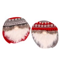 2-Piece Set of Family Christmas Decorations Christmas Home Furnishings Knitted Bucket Cover Water Dispenser Dust Cover