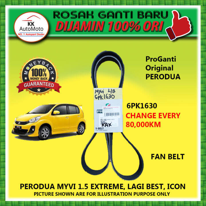 Genuine Perodua Fan Belt 6PK1630 - Myvi 1.5 Lagi Best / Icon (2011-2017 ...