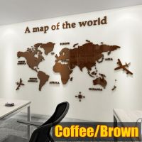 3D World Map Wall Sticker Acrylic Solid Color Crystal Bedroom Wall With Living Room Classroom Stickers Office Decoration Ideas