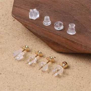 60x 3/5/7/9mm Clear Disc Pads Stabilizer Plastic Earring Back