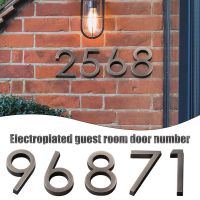 【LZ】卍❡♞  60mm 3D House Number Self-adhesive Waterproof Modern Door Alphabet Home Outdoor Numbers Address  0-9 Digits Sticker Sign