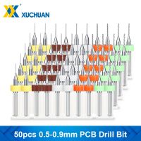 50pcs 0.5-0.9mm PCB เจาะ Bit 1/8 Shank Carbide Micro เจาะ สําหรับ PCB แผงวงจรพิมพ์เจาะรู เครื่องมือ