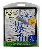 Tees CHAMP Fly tee My Hite ที่ตั้งลูกกอล์ฟ Combo Pack size 3 1/4" (83 mm) - 40 Count + 10 bonus 1 3/4" (44mm) tees