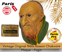 หัวรูปปั้นแขวนผนัง Vintage Original 1960s Bosson Chakware Plaque - Fagin ของสะสมโบราณจากอังกฤษ antique