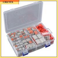 CIRETEX 115Pcs สีส้มสีส้ม รวมขั้วต่อไฟฟ้า 2 3 4 5พอร์ต สารหน่วงไฟ ชุดรวม พร้อมเคส ขั้วต่อสายไฟ สายไฟแข็งและควั่น