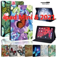 ใหม่สำหรับ IPad Mini 6 8.3 Quot; เคสมือถือแบบบางสำหรับ A2567 A2568เคส A2569เคสป้องกันแท็บเล็ตหนังพิมพ์ลายผีเสื้อ