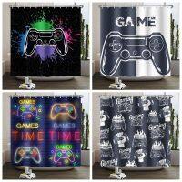 Game Console Shower Curtain Cool Guitar Gamepad Bath Curtain Waterproof Fabric Gamer Bathtub Screen Home Bathroom Decor 180x200