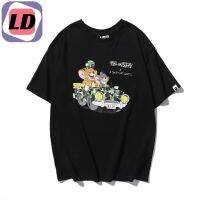 LD  Tshirt  เสื้อยืดถูกๆ เสื้อยืดคอกลม  BAPE ทอมและเจอร์รี่ Series เสื้อยืดลายพรางผ้าฝ้ายคู่ฤดูร้อนดูดซับเหงื่อแห้งเร็ว Top M-XXXL เสื้อยืดผ้าฝ้าย