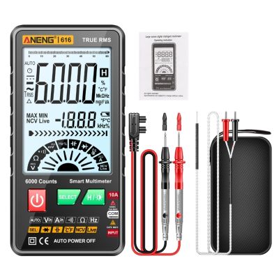 มัลติมิเตอร์ Professional Capacitor Tester หน้าจอขนาดใหญ่ Backlight LCD มัลติมิเตอร์แบบดิจิตอล6000นับ Ultrathin-Intelligent