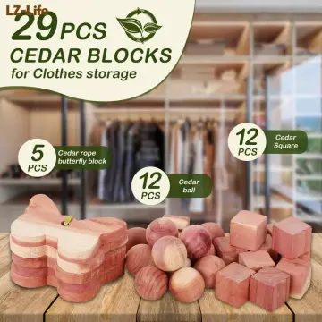 20Pcs Natural Cedar Wood Block Moth Repellent Cedar Clothes