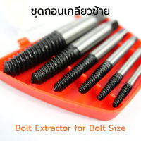 ชุดถอนเกลียวซ้าย ตัวบ่งน็อตขาดคา ตัวคว้านน็อต ต๊าปถอนเกลียวซ้าย Bolt Extractor for Bolt Size