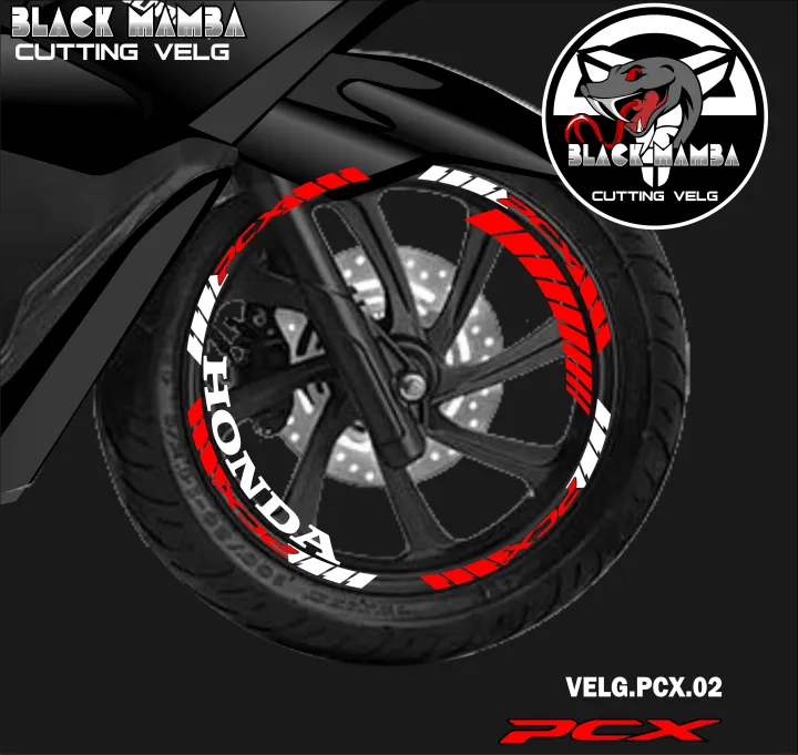 (COD) CUTTING STICKER VELG PCX - STIKER LIS LIST VARIASI BAN/VELG HONDA