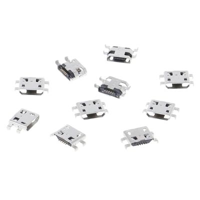 10 Pcs type B micro usb 5 pin female charger mount jack connector port socket