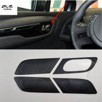 4PCSLot Car Sticker Carbon Fiber Interior Door Shake Handshandle Bowl Decoration Cover for 2008-2014 Citroen C4 Accessories