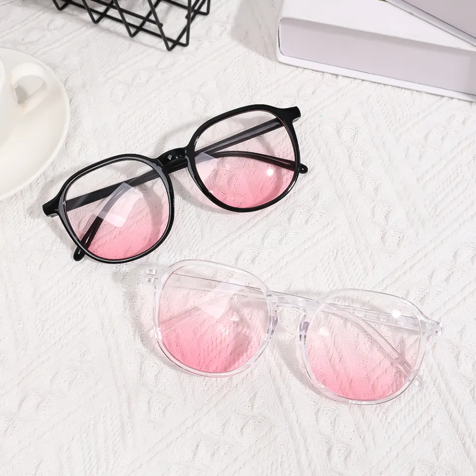 2021 Pink Blush Gradient Glasses Fashion Round Decorative Sunglasses Women  New Korean Cute Girlish Style Shades Eyewear Goggles - AliExpress