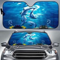 Car Sun Shade with Dolphin Print Auto Sun Shade a unique Gift for Dolphin Lovers.