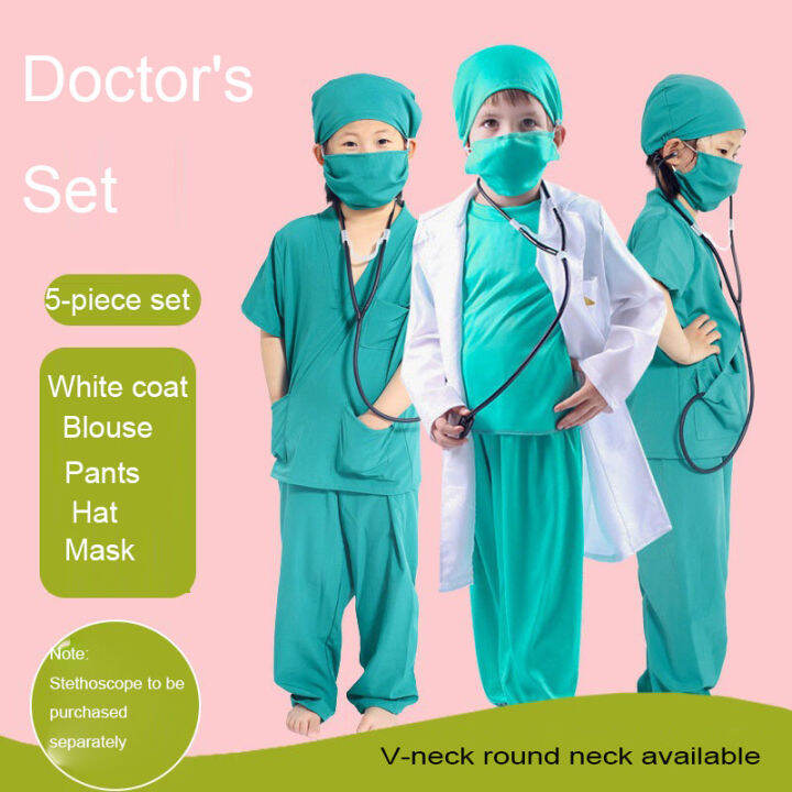 Role Play Costume For Kids Children's Doctor White Costume Coat Nurse