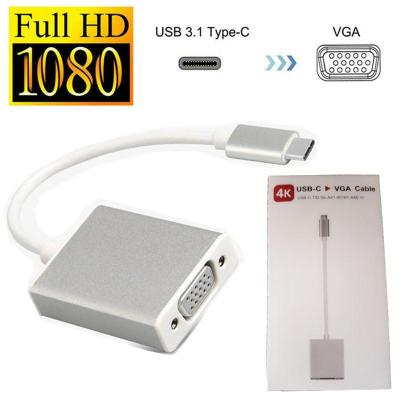 USB Type C to VGA Adapter USB 3.1 Type C to VGA 1080P For Phone Macbook Pixel HDTV