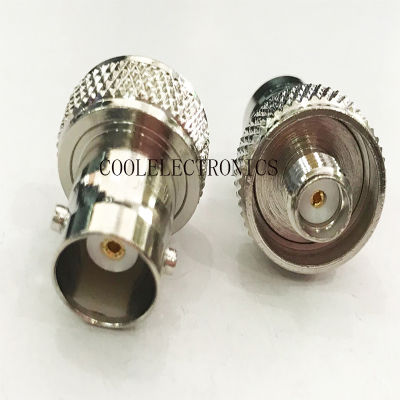 2pcs Round BNC Female Jack To SMA Female / Male RF Coax Straight Connector Adapter