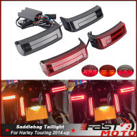 ไฟท้ายรถจักรยานยนต์ LED Saddlebag ไฟท้ายไฟท้ายไฟเลี้ยวสำหรับ Harley Touring Street Glide Road King FLHR จำกัด CVO