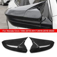 ฝาครอบกระจกมองหลังสำหรับ Honda Civic 10Th 2016 2017 2018 2019 2020หมวกแก๊ปมีปีกประตูด้านนอกคาร์บอนไฟเบอร์หุ้มวิวเคสด้านหลัง